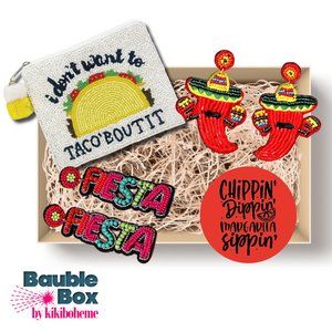 CABO MEXICO TACO THEME GIFT - NEW Earrings Money Pouch Spring Break